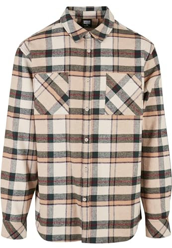 Urban Classics Herren Checked Mountain Shirt softseagrass/Bottlegreen, S