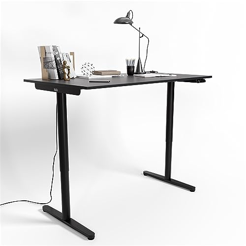 Yaasa Desk Essential Schreibtisch Höhenverstellbar Elektrisch mit Display, Memory-Funktion, Tastensperre und USB-Port, Stehschreibtisch mit Kollisionssensor, 120 x 80 cm, Anthrazit