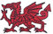 Wales Drachen-Stickerei-Aufnäher, zum Aufbügeln oder Aufnähen, besticktes Motiv, Transfer, walisischer Drachen-Applikation