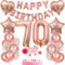 Deko 70. Geburtstag Frau - Tortendeko Rosegold für Frauen - Geschenk mit Ballon für 70 Jahre