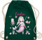 Turnbeutel Rucksack - Meerjungfrau Nymphe Nixe - Unisize - Dunkelgrün - beutel kinder meerjungfrauen personalisierte bag taschen baumwolle stoffbeutel rucksäcke turnen tasche sporttasche