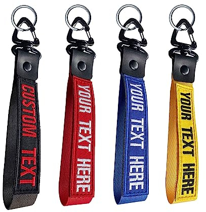 Brillianne Personalisierte Schlüsselanhänger, Kundenspezifischer Schlüsselanhänger, Auto Schlüsselanhänger Clip Nylon Gurtband Schlüsselanhänger für Schlüssel, Motorrad Fahrer, taktischer Rucksack