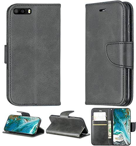 Cover per Klipad Smartphone 5,0” 4G LED Custodia Compatibile con Klipad Smartphone 5,0” 4G LED Phone Case Flip Stand Cover PU Leather YZW Wallet Case Black