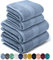 LEBENGOOD Toallas baño Grandes, Algodón Premium, 550gsm, 2 Toallas Lavabo, 2 Toallas Ducha. Juego de Toallas, Toallas de Manos. Juego de Toallas de baño Completo.(2 50X90 2 70X130 Cielo)