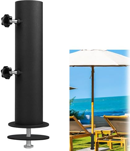 YZZHAJ Tubo de soporte universal de granito resistente para exteriores, base de tubo de sombrilla de piedra para exterior, soporte de estaca de poste de bandera de mármol, soporte de tubo de sombrilla
