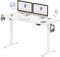 FLEXISPOT Elektrisch Höhenverstellbarer Schreibtisch 110 x 60 cm - mit Haken/Flaschenhalter - Memory-Handsteuerung - Sitz-Stehpult für Büro & Home-Office (weiß, weiß Gestell)