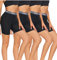 wirarpa Damen Boxershorts Panties Modal Kurze für Unter Kleid Anti Scheuern Unterhosen mit Bein 4er Pack Schwarz Größe XL