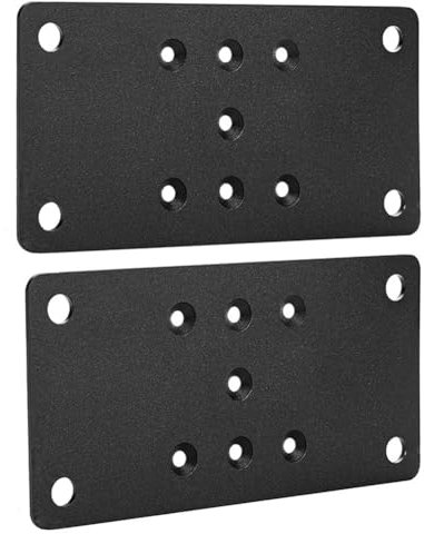 Rordigo 2-Piece Heavy Patio Pillar Base Plate, Fence Column Base, Black Metal Fixing Clip, Ceiling Pillar Anchor Plate, Patio Pillar Base Connector