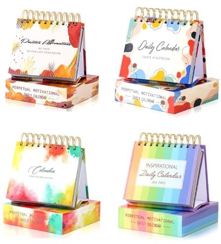 Naugan 4-Teiliger Motivationskalender - TäGlicher 365-Kalender mit Inspirierenden Zitaten - Inspirierende Geschenke für Frauen B