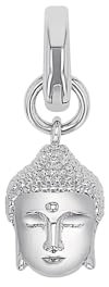 Amor Charm 925 Sterling Silber Damen Charms, 1,9 cm, Weiß, Buddha, Kommt in Schmuck Geschenk Box, 2038502