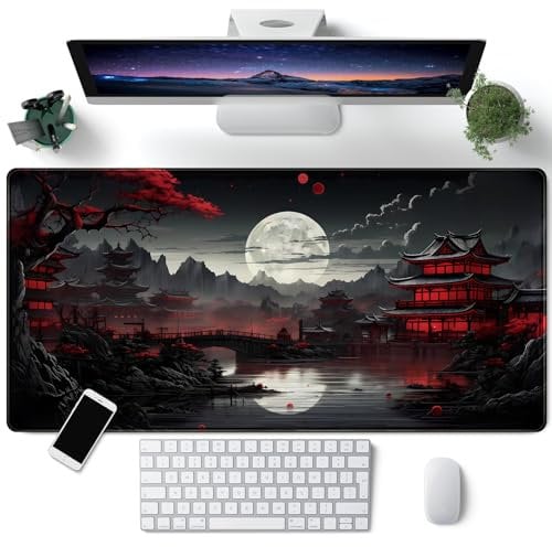 LeKuni Alfombrilla De Ratón XXL Speed Gaming 900 X 400 mm - Alfombrilla Para Ratón, Alfombrilla Escritorio Grande, Mouse Pad Mejora La Precisión Y La Velocidad (Full Moon)