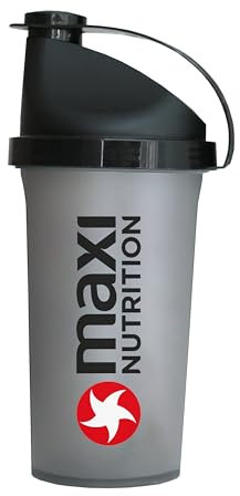 MaxiNutrition Protein Shaker für Eiweiß Getränke, 500 ml, schwarz, mit Sieb, klumpenfrei shaken