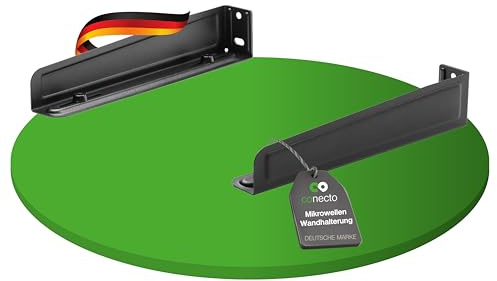 conecto Mikrowellenhalterung Wandhalterung Halter 35 kg Schwarz Küche | Universelle Halterung für Mikrowellen und Öfen zur platzsparenden Wandmontage in der Küche