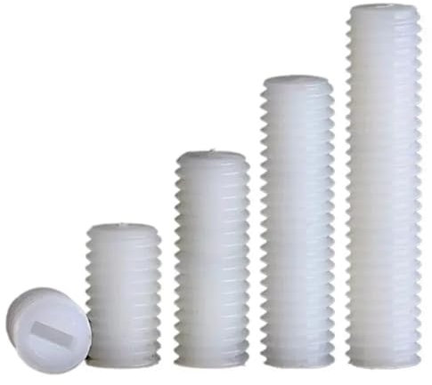 AYYSSM Vis de réglage en Nylon en Plastique Fendues à tête Plate Vis sans tête(10mm,M4 (50Pcs))