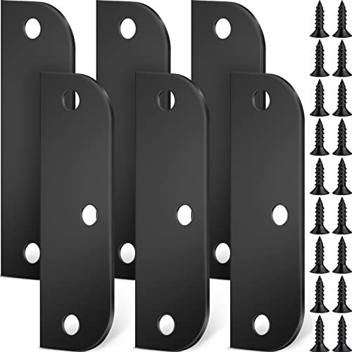 Dunzy 12 Pcs Door Hinge Filler Plates Kit, 3.5 Inch with 5/8 Inch Stainless Steel Hinge with Matching Screws, Blanks Metal Door Edge Filler Cover Plate Shims Spacer