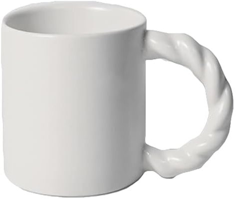 Taza Taza De Cerámica Creativa Con Asa Taza De Café Clásica Taza Linda De Pareja for Bebidas Frías/Bebidas Calientes-340ML-Blanco/Amarillo Con asas(Blanc)