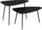 Outsunny Couchtisch 2er Set, Wetterfest Balkontisch aus Stahl, Beistelltisch im Geometrischem Design, Kaffeetisch Outdoor, Gartentisch Terrassentisch für Garten Terrasse Balkon Schwarz