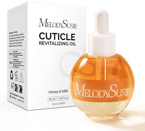 MelodySusie 50ml Honey Milk Cuticle Oil with Olive, Jojoba, Grape Seed& Sunflower Seed - Nourishing & Strengthening Treatment for Dry, Brittle Nails & Cuticles