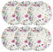 SOLUSTRE 6Pezzi Tovagliette Floreali Rotonde in Lino per Pranzo Eleganti e Lavabili per Decorazioni e Feste