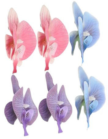 FRCOLOR 3pair Flower Shoes Clips: High Heel Sandals Removable Butterfly Orchid Floral Shoes Buckle Clips Charm DIY Decoration for Women