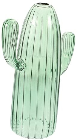 Mikikit Vaso di Vetro a Forma di Cactus, Vaso Idroponico di Vetro per Fiori, Centrotavola Decorativo per Matrimoni, Ufficio e Casa, Bocca Liscia e Design Versatile
