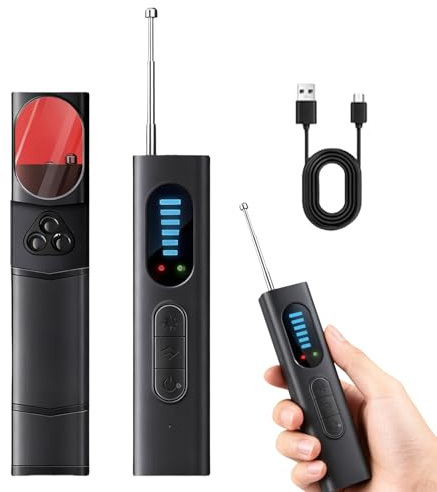Wanzen Detektor, Versteckte Kamera Detektor, Detektor RF Wireless, Hidden Camera Detector, Anti Spy Anti-Aufnahme Detektoren 5 Empfindlichkeitsstufen für Hotel Büro Meetings Reisen Öffentliche Orte