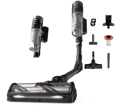 Rowenta X-Force Flex 12.60 Neo Complete RH9L55E0, Scopa Elettrica Senza Filo, Modello Allergy, Autonomia a Lunga Durata, Nero GLAMA, 0.65 Liters