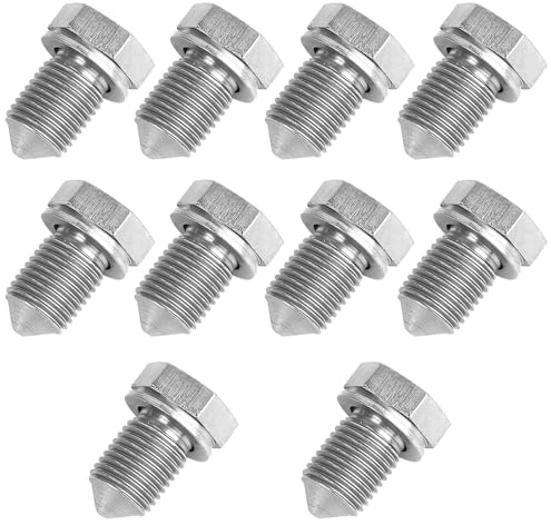 INNAL 10 Piezas Tornillo Carter Aceite con Anillo de Sellado M14 x 1,5 | Tornillos de Drenaje de Aceite Compatible con Volkswagen Sagitar Magotan Golf Bora Jetta