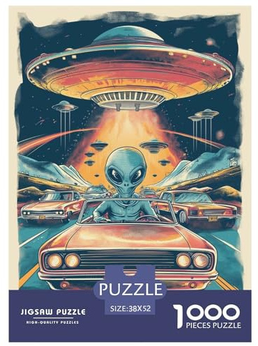 Graffiti-Aliens Puzzle 1000-teiliges UFO Puzzles Puzzlespiele 100% Recycelter Pappe Für Erwachsene Kinder 52x38cm/1000pcs