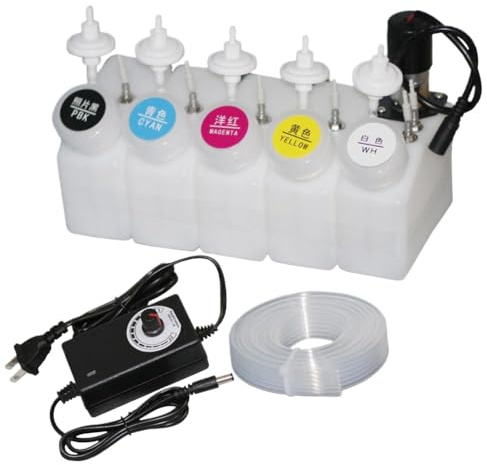 eRgDFS Tintenbehälter 250 1000 2000 ml kompatibel mit Dtf Ciss Kompatibel mit L1800 XP600 TX800 I3200 XP-15000 A3 weiße Tintendrucker Kompatibel mit Wärmeübertragung Dtf(Ciss Without Damper)
