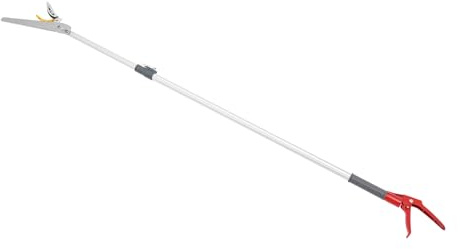 Telescopic Tree Pruner, Long Reach Pole Pruner, 10 SK5 Steel Saw Blade, Extendable 1.35-2.25m Lightweight Aluminum Handle, Fruit Picker Tree Trimmer for High Branches