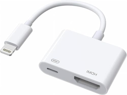 Adaptador Lightning a HDMI para iPhone a TV, [certificado Apple MFi] 1080P Lightning Digital AV Adaptador DVI HDTV Cable adaptador para iPhone 14 13 12 11 XS XR X 8 a HD TV proyector monitor