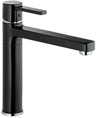 Kludi Spueltisch-Einhebel Mischer Zenta mit geschlossenem Hebel, Ausladung 185 mm, chrom / schwarz, 389738675