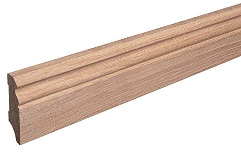 Sockelleiste Massiv Holz Eiche roh geschliffen Hamburger Berliner Profil 60mm