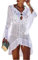 Jinsha Vestido de Playa - Mujer Pareos y Camisola de Playa Sexy Cover up, Talla unica, Blanco