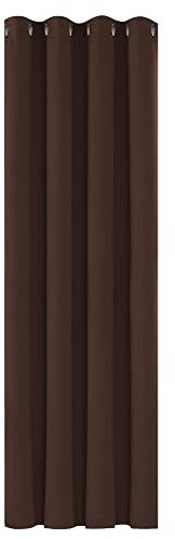 Deconovo Verdunkelungsgardinen mit Ösen Blickdichte Vorhänge Wohnzimmer Dicke Thermogardine Kälteschutz warm Hitzeschutz, 160x132 cm(HöhexBreite), Dunkelbraun, 1 Stück