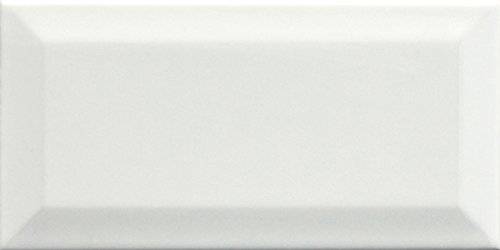 Metro Ceramic Wall Tile | Subway Brick Effect | Bevelled Edges | Bathroom Tile | Gloss Finish |50 Tiles Per Box | White 100mm x 200mm