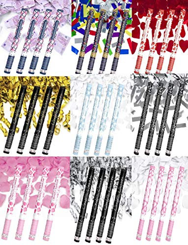 4x XXL (60 cm) Partykanone Partypopper Streamer ®Auto-schmuck (Gold)