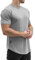 Sixlab Round Tech Herren Oversize T-Shirt Muscle Basic Gym Fitness Shirt (Grau, XL)