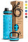 hydro2go Glas-Trinkflasche mit Silikonhülle – Spülmaschinenfest, 2 Wechseldeckel, 100% Auslaufsicher & BPA-frei – Ideal für Kinder, Büro, Fitness, Yoga, Sport & Outdoor (Coral Blue 2.0) – 550 ml