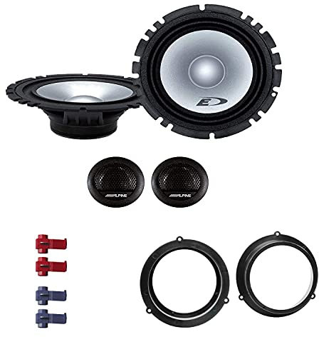 Alpine SXE 1750S Auto Lautsprecher Boxen mit Einbauset kompatibel mit Audi A4 B8 (8K) ab 2009 Türen hinten 560 Watt 16,5 cm 2 Wege Kompo