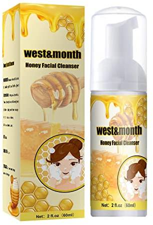 Feuchtigkeitsspendender hypoallergener Honig-Gesichtsreiniger, mildes Reinigungsmousse mit Honig, Olivenöl und Vitamin E, 60 ml