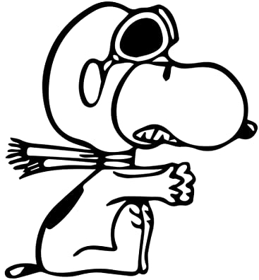 Gesar Aufkleber Snoopy Pilot - Snoopy Pilot - Aufkleber für Auto und Motorrad - Kinderzimmer Aufkleber - Passend für alle Mac-Modelle - Lustiges Muster - Größe 9 x 10 cm (Schwarz)