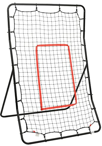 vidaXL Softball Rebounder Fußball Kickback Tor Rückprallwand Trainingsnetz Übungsnetz für Baseball Volleyball Basketball 88x79x137cm Stahl