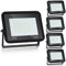 Yakimz 5er LED Strahler Außen, 30W 2550LM Superhell Außenbeleuchtung Fluter 3000K Tageslichtweiß Scheinwerfer, IP66, Abstrahlwinkel 120° Flutlichtstrahler für Hof, Garage, Garten Deko, Warmweiß