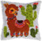 ROCKY&CHAO Knüpfteppich Zum Selber Knüpf-Sets mit Kissen knüpfen-Set 43x43cm Kissenbezug-Set für Erwachsene und Kinder Latch Hook Kit Heimaccessoire（Alpaka）