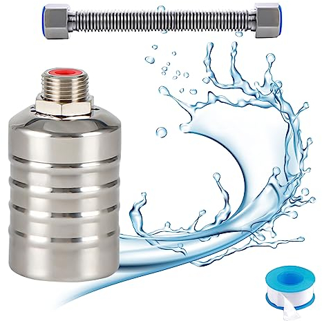 Automatisches Schwimmerventil, Wasser Schwimmerventil mit 30 cm Faltenbalg Schwimmerventil Wassertank Automatisches Wasserstandsregelventil Schwimmerventil Edelstahl (4'' Oberer Wassereinlass)