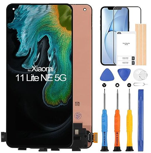 ARSSLY Pantalla LCD para Xiaomi 11 Lite NE 5G / Mi 11 Lite 4G et 5G 6,55 Display Digitazer para 2109119DG 2107119DC 2109119DI Touch Screen Assembly con herramientas