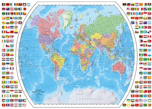 Ravensburger Politische Weltkarte 1000 Teile Puzzle für Erwachsene - 12000664 - Handwerkliches Werkzeug, Made in Germany, jedes Teil zusammen
