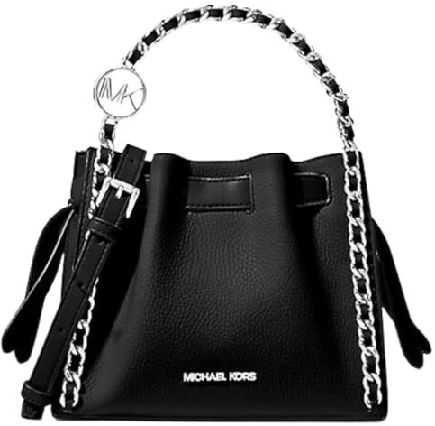 Michael Michael Kors Mina Umhängetasche mit Kette, klein, Schwarz, Schwarz, Small